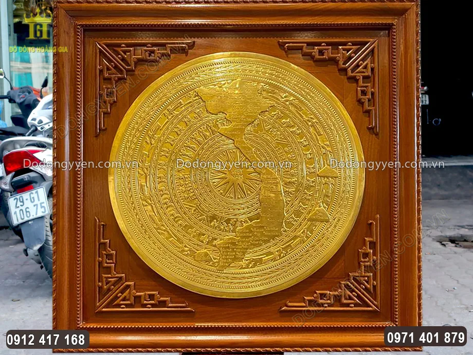 Mặt trống đồng d&aacute;t v&agrave;ng 9999 to&agrave;n bộ 